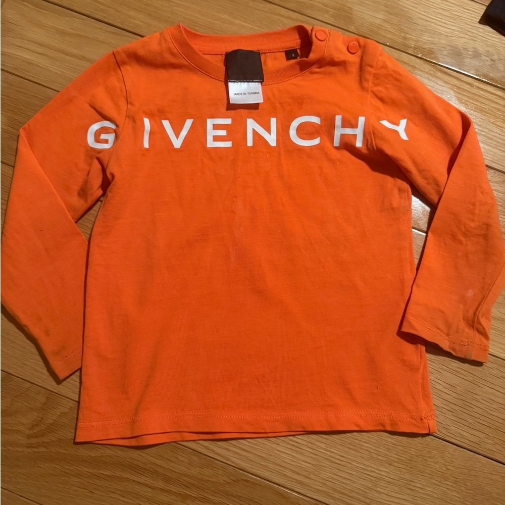 Givenchy Kids Vibrant Orange Long Sleeve Tee